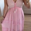 Blush Pink Boho Maxi Dress, Sleeveless Lace Summer Dress, Romantic Beach Dress, Flowy Cottagecore Maxi Dress.