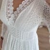 White Wedding Dress, Boho Lace White Dress, Dress Pattern, Beach Wedding Dress, Bohemian Bride Dress, Lace White Dress, Formal Dress.