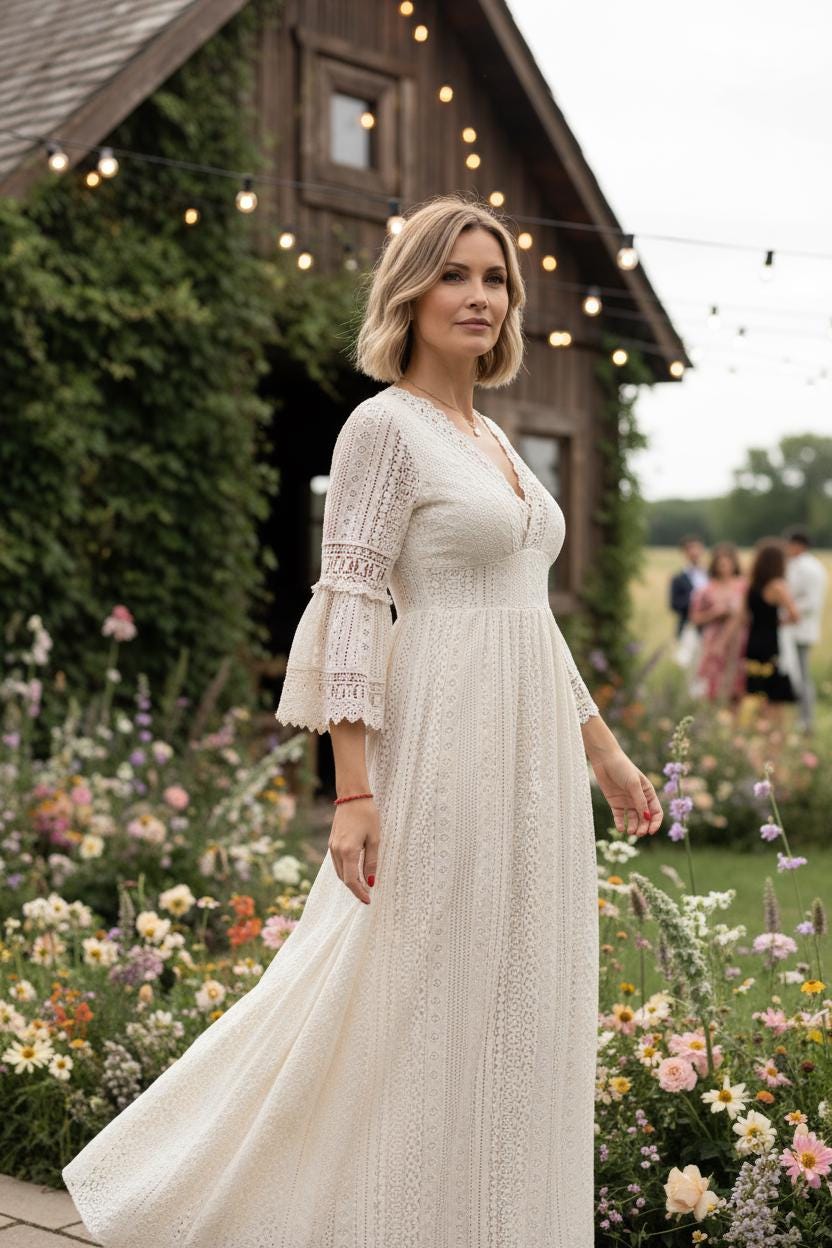 Black Boho Maxi Dress, Lace Long Sleeve Dress for Women, Elegant Summer Dress, Beach Vacation Outfit, Bohemian Resort Wear.