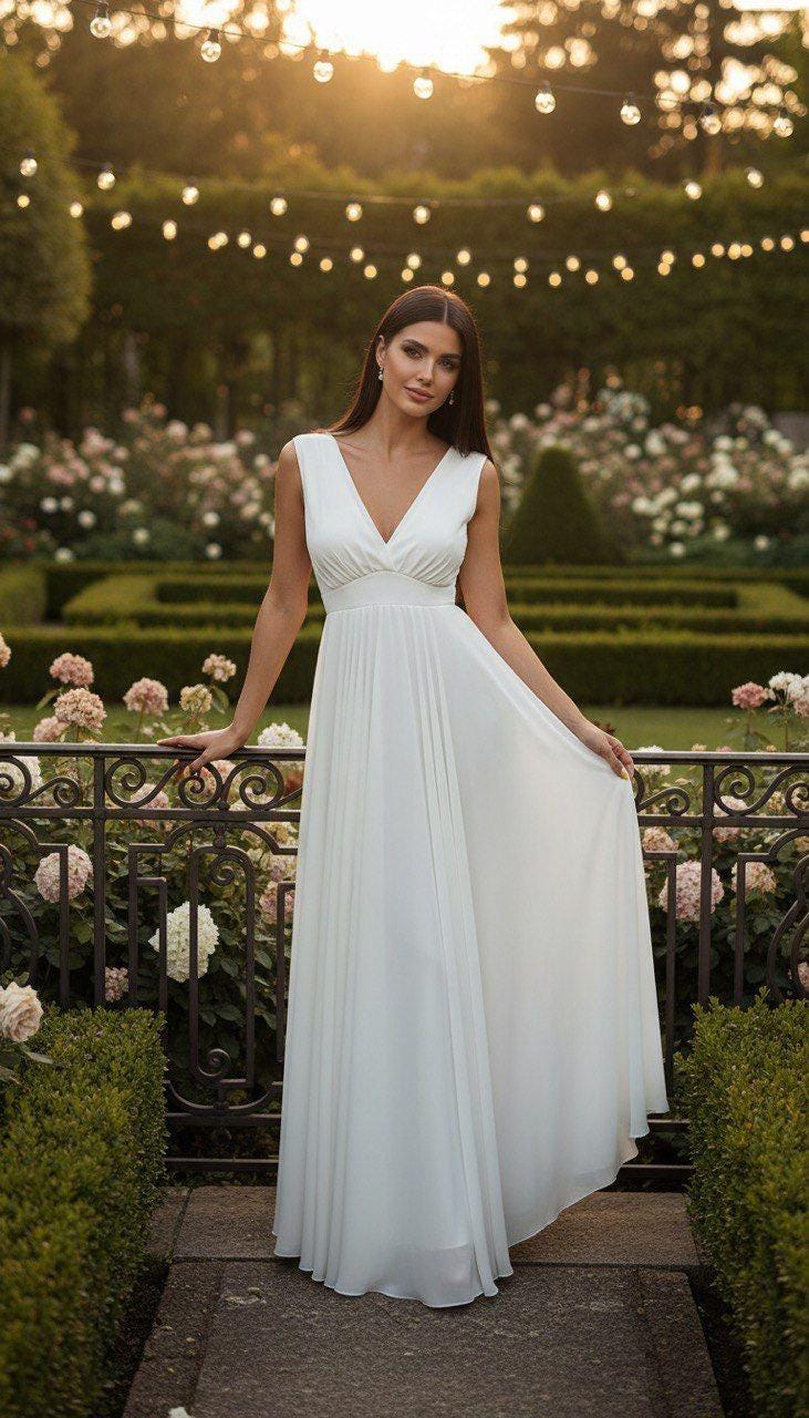 Sleeveless Ceremony Dress for Women – Elegant Formal Evening Dress, Wedding Guest Outfit, Minimalist Chic Long Dress