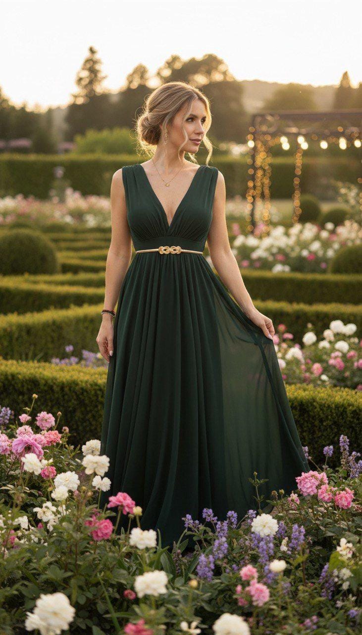 Sleeveless Ceremony Dress for Women – Elegant Formal Evening Dress, Wedding Guest Outfit, Minimalist Chic Long Dress