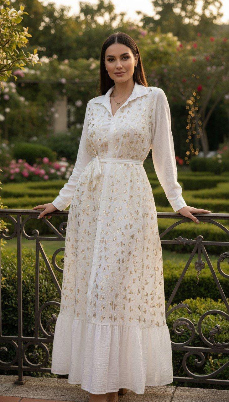White Boho Dress, Boho Dress for Women, Maxi Boho Dress, Wedding Boho Dress, Coachella Dress, Flowy Dress, Cotton Maxi Dress.