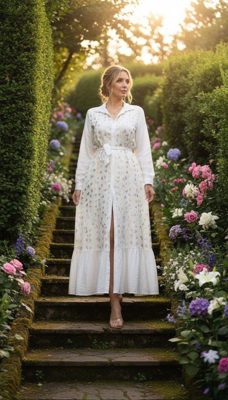 White Boho Dress, Boho Dress for Women, Maxi Boho Dress, Wedding Boho Dress, Coachella Dress, Flowy Dress, Cotton Maxi Dress.