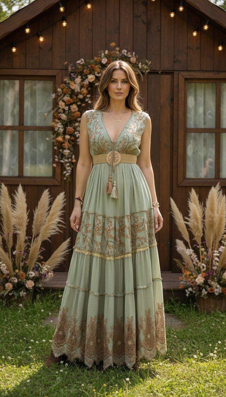 Maxi Boho Dress for Women, Bohemian Maxi Dress, Boho Wedding Dress, Dress Pattern, Boho Kleid, Coachella Dress, Hippie Dress, Formal Dress.