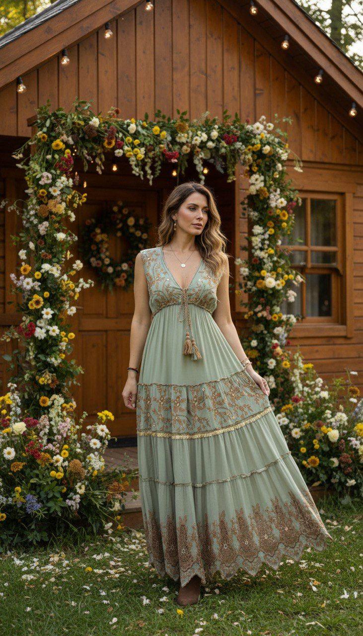 Maxi Boho Dress for Women, Bohemian Maxi Dress, Boho Wedding Dress, Dress Pattern, Boho Kleid, Coachella Dress, Hippie Dress, Formal Dress.