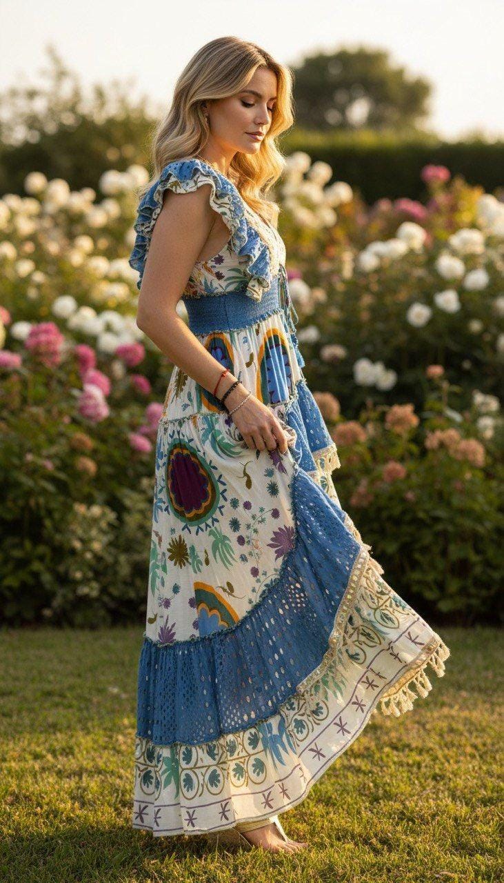 Hippie Boho Dress, Coachella Dress, Bohemian Dress, Maxi Boho Dress, Dress Boho Women, Wedding Dress Boho.