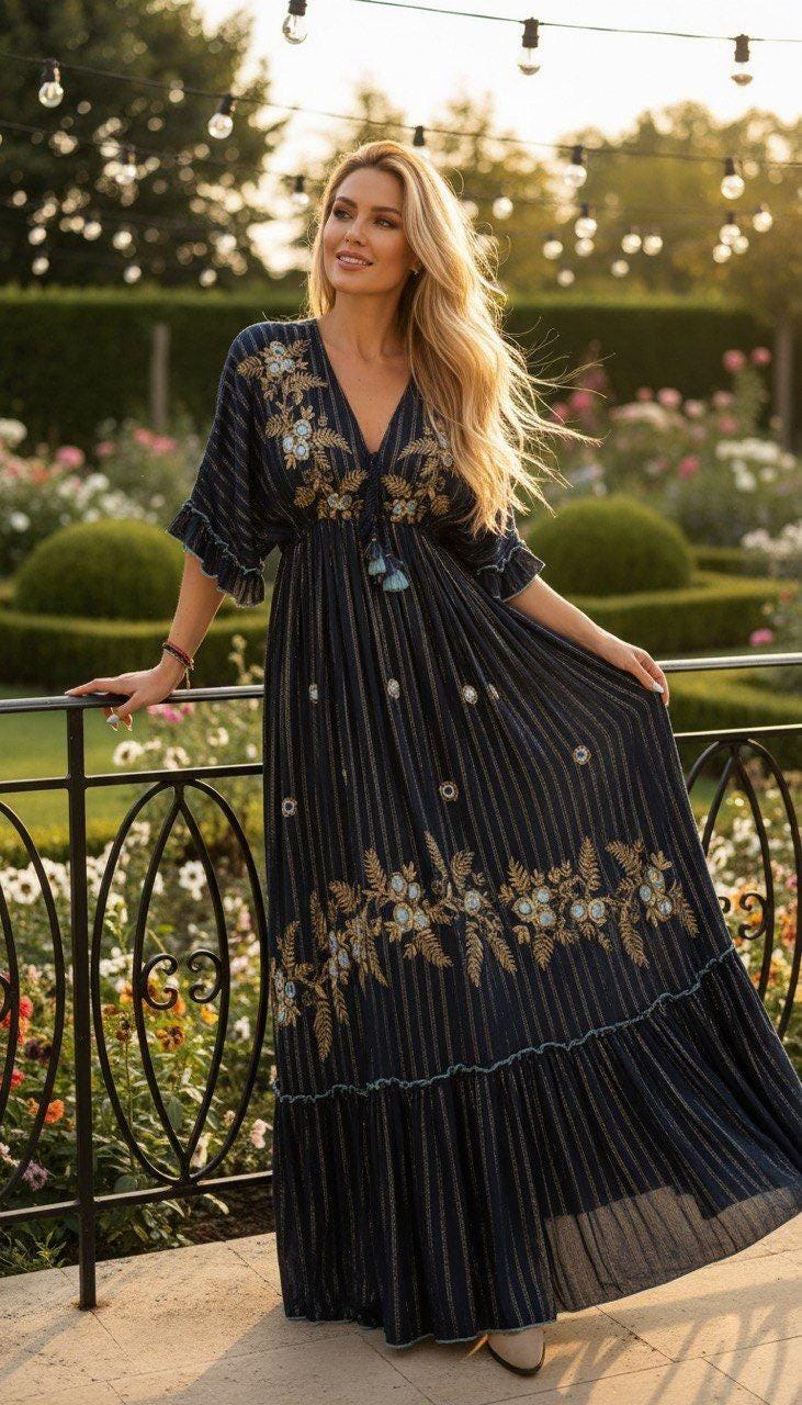 Maxi Boho Dress, Boho Dress for Women, Boho Wedding Dress, Dress Pattern, Boho Kleid, Bohemian Dresses, Flowy Boho Dress, Elegant Boho Dress
