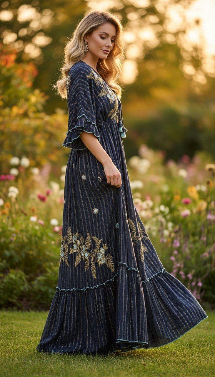 Maxi Boho Dress, Boho Dress for Women, Boho Wedding Dress, Dress Pattern, Boho Kleid, Bohemian Dresses, Flowy Boho Dress, Elegant Boho Dress