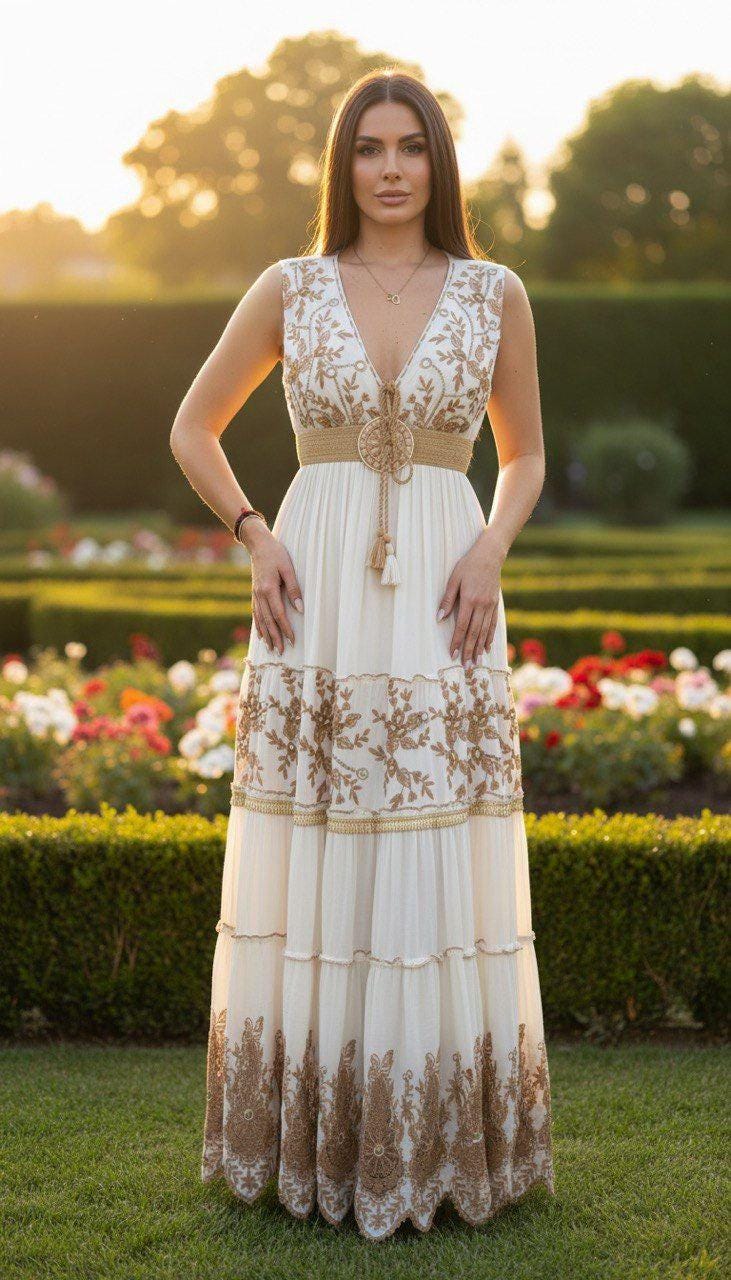 Maxi Boho Dress for Women, Bohemian Maxi Dress, Boho Wedding Dress, Dress Pattern, Boho Kleid, Coachella Dress, Hippie Dress, Formal Dress.