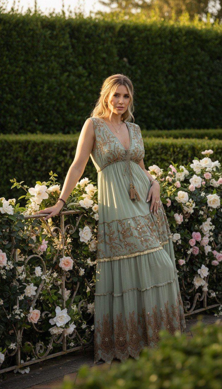Maxi Boho Dress for Women, Bohemian Maxi Dress, Boho Wedding Dress, Dress Pattern, Boho Kleid, Coachella Dress, Hippie Dress, Formal Dress.