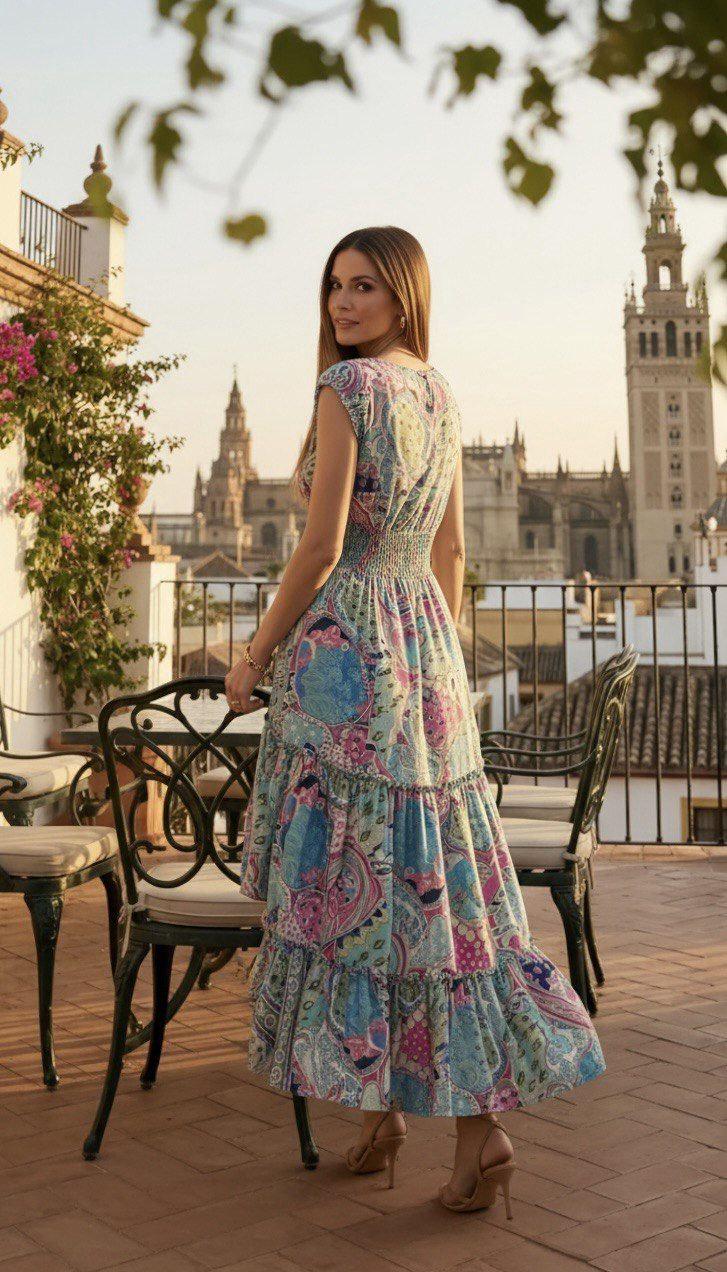 Maxi Silk Boho Dress for Women, Hippie Dress, Flowy Dress, Ibiza Boho Dress, Elegant Boho Dress, Maxi Boho Dress, Dress Silk Women.