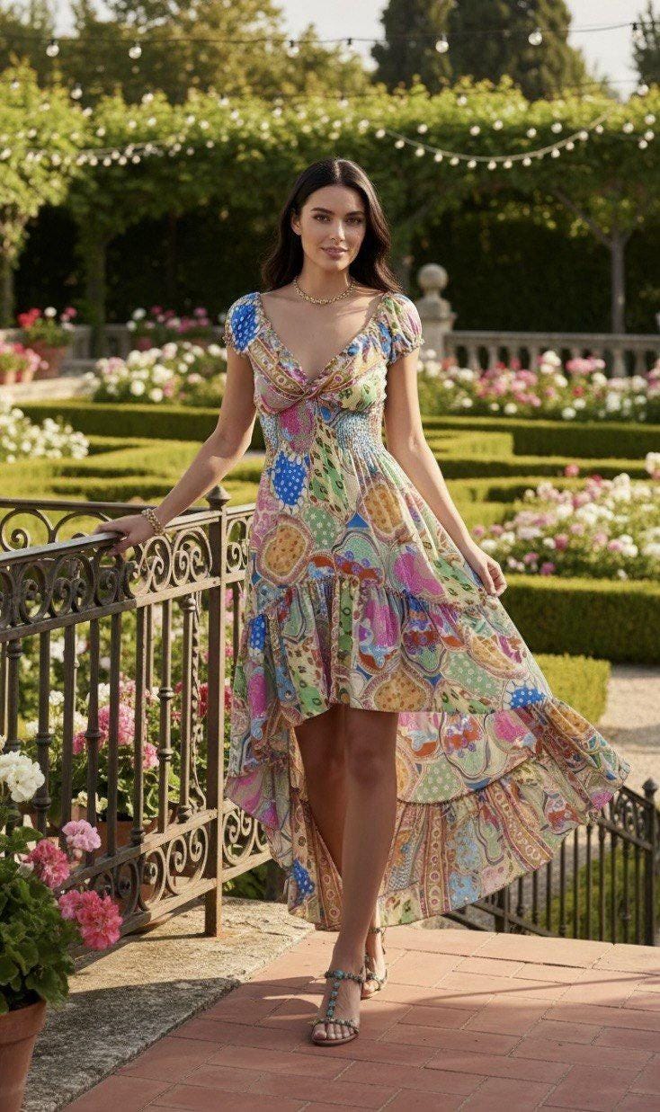 Maxi Silk Boho Dress for Women, Hippie Dress, Flowy Dress, Ibiza Boho Dress, Elegant Boho Dress, Maxi Boho Dress, Dress Silk Women.