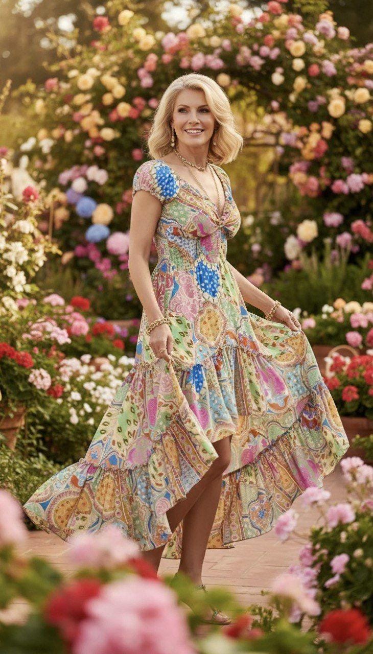 Maxi Silk Boho Dress for Women, Hippie Dress, Flowy Dress, Ibiza Boho Dress, Elegant Boho Dress, Maxi Boho Dress, Dress Silk Women.