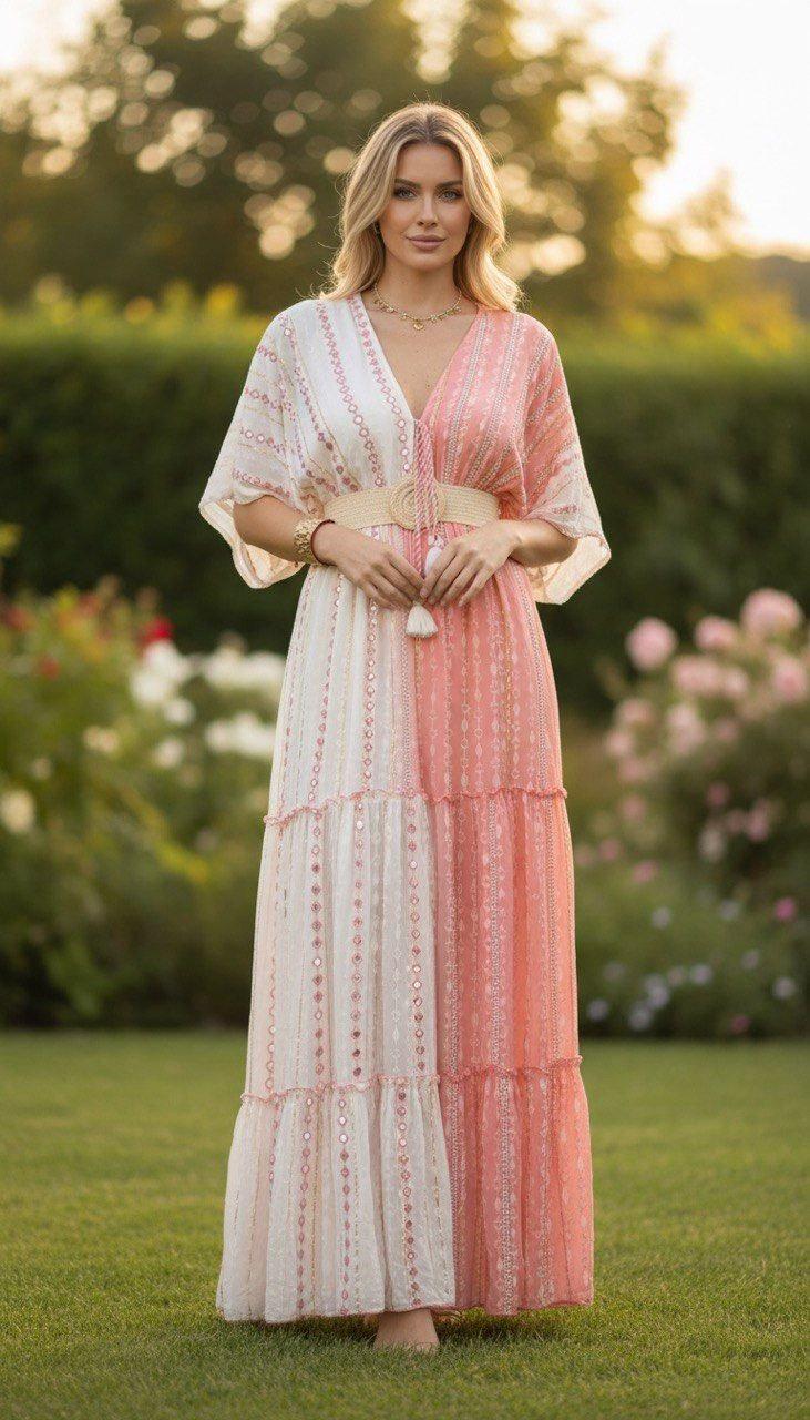 Boho Yellow Maxi Dress for Women, Flowy Resort Dress, Summer Vacation Dress, Bohemian Long Dress, Beach Wedding Guest Outfit.