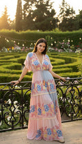 Pink Boho Maxi Dress for Women, Long Flowy Bohemian Dress, Romantic Summer Beach Dress, Festival Outfit, Boho Kleid, Boho Chic Dress, Hippie