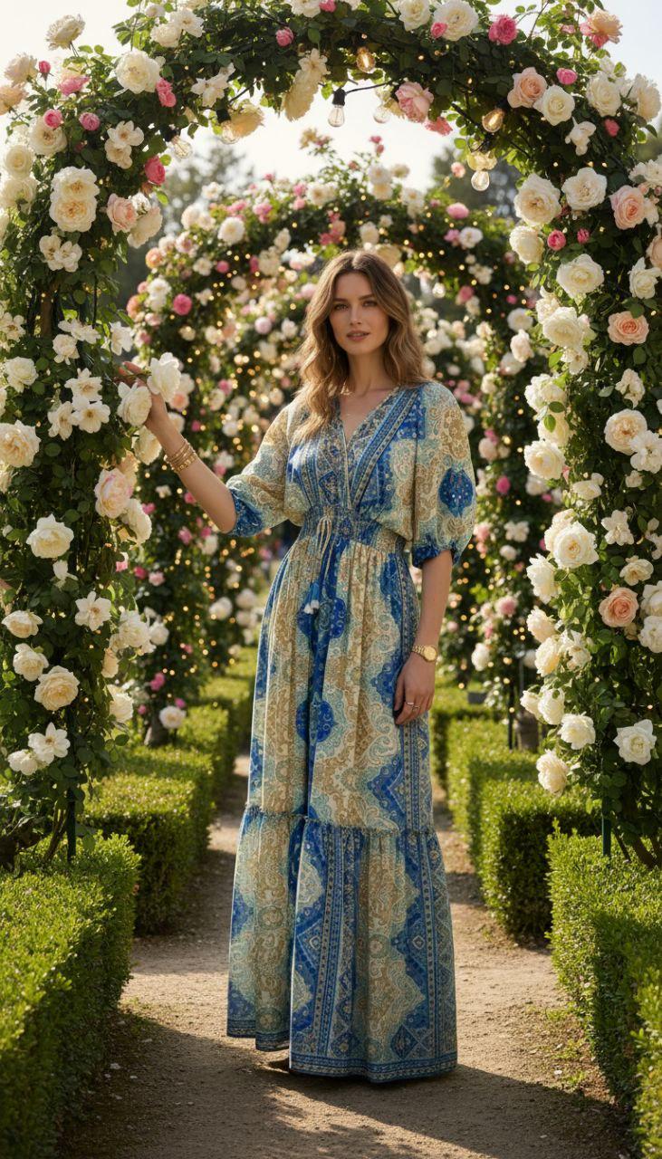 Maxi Silk Boho Dress, Hippie Silk Dress, Coachella Dress, Dress Pattern, Boho Lleida, Bohemian Silk Dress, Silk Maxi Dress.