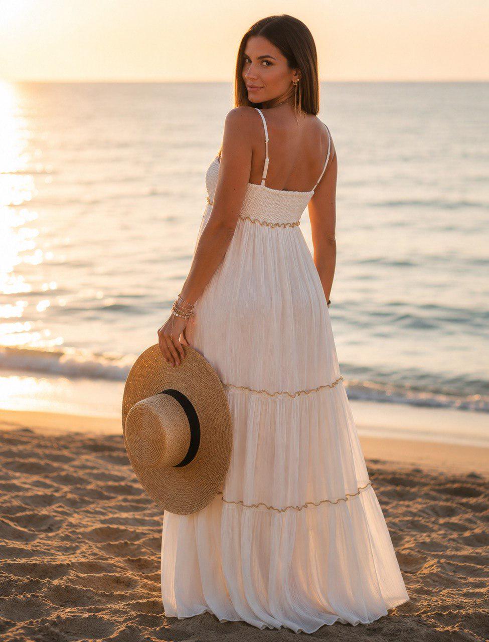 White Boho Maxi Dress for Women, Embroidered Summer Dress, Beach Vacation Dress, Flowy Resort Wear, Bohemian Long Dress, Hippie Boho Dress.