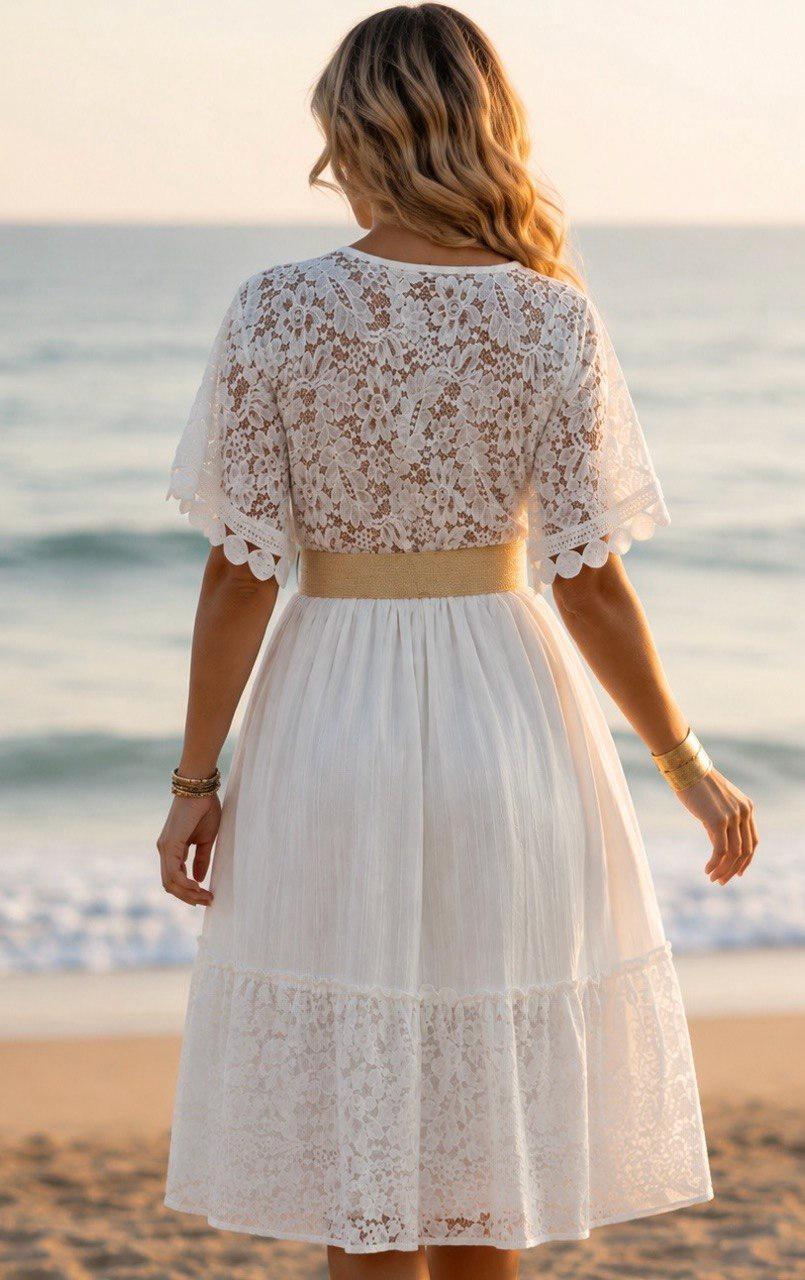 Black Boho Mini Dress, Lace V Neck Summer Dress, Romantic Bohemian Party Dress, Flowy Vacation Dress, Wedding Guest Outfit.