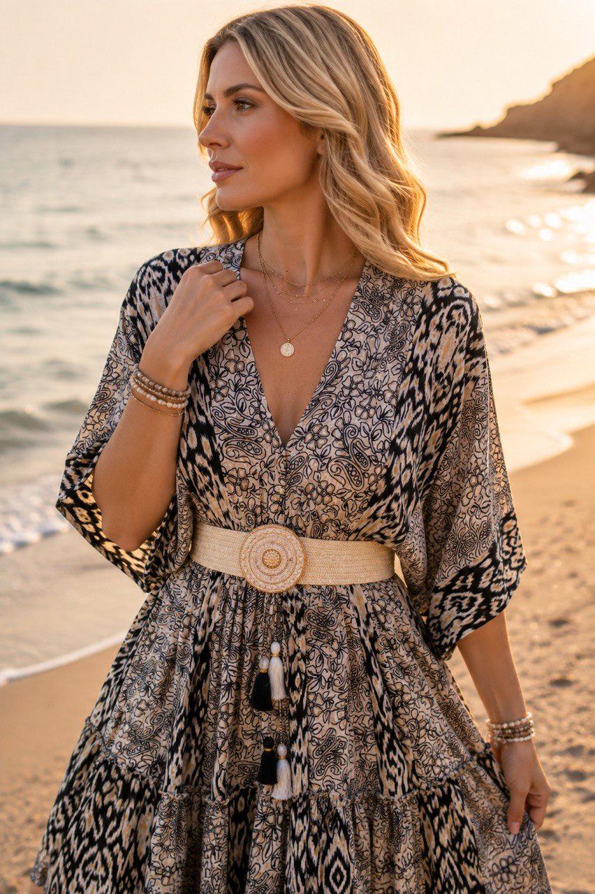 Boho Silk Maxi Dress, Paisley Print Dress, Long Summer Dress, Bohemian Dress, Beach Dress, Flowy Women Dress, Vacation Dress.