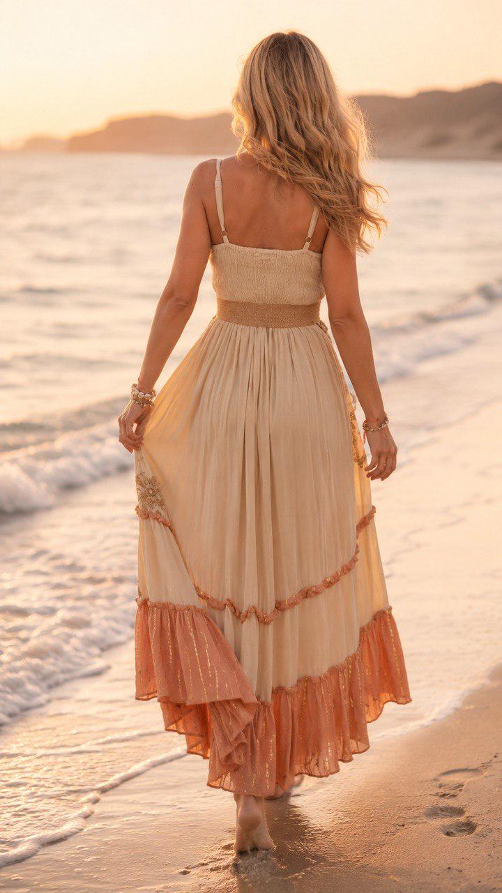 Boho Maxi Dress, Olive Green Embroidered Dress, Bohemian Summer Dress, Beach Dress, Festival Dress, Flowy Maxi Dress, Goddess Dress.