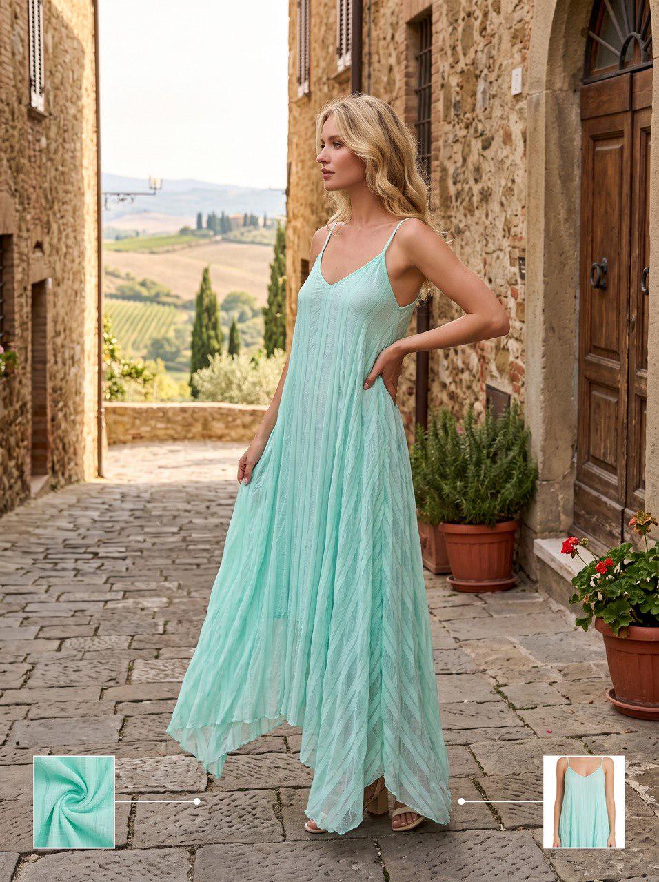 Mint Green Boho Maxi Dress, Flowy Summer Dress, Romantic Long Dress, Bohemian Beach Dress, Spaghetti Strap Dress, Resort Wear, Boho Dress.