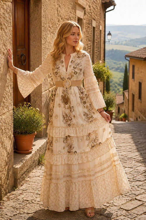 Boho Autumn Maxi Dress, Paisley Print Dress, Long Flowy Dress, Bell Sleeve Dress, Romantic Fall Dress, Vintage Bohemian Dress, Boho Dress.
