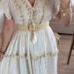 Ivory Boho Maxi Dress, Cream Tiered Ruffle Dress, Swiss Dot Lace Dress, Romantic Cottagecore Maxi, Beach Wedding Guest Dress.
