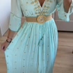 Boho Maxi Dress, Light Blue Embroidered Dress, Long Summer Dress, Flowy Bell Sleeve Dress, Bohemian Wedding Guest Dress, Boho Dress.
