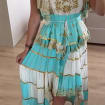 Boho Maxi Dress for Women, Turquoise and White Embroidered Dress, Ibiza Style Dress, Beach Wedding Guest Dress, Bohemian Summer Dress.