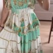 Mint Green and White Boho Skirt Set, Two Piece Crop Top and Maxi Skirt, Bohemian Summer Outfit, Festival Co Ord Set,romantic Beachwear Dress