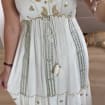 White Boho Maxi Dress for Women, Embroidered Summer Dress, Beach Vacation Dress, Flowy Resort Wear, Bohemian Long Dress, Hippie Boho Dress.