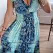 Blue Paisley Maxi Dress, Boho Summer Dress, Long Beach Dress, Bohemian Dress, Flowy Vacation Dress, Festival Dress, Women Dress, Boho Dress.
